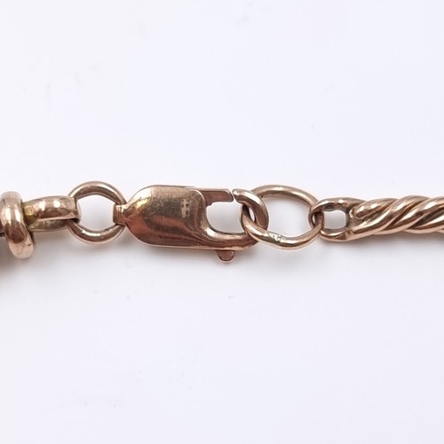 34 - Star Lot: A heavy nine carat gold 375 rose gold bracelet. Weight 13.72 grams.

There is an excellent... 
