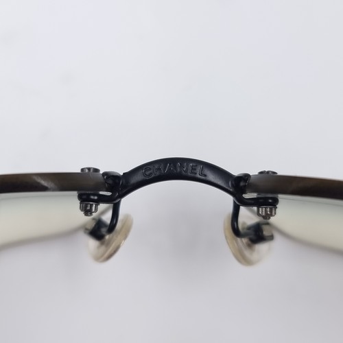 445 - Star Lot: A stunning pair of designer Chanel 4017-D black gradient rhinestone logo sunglasses, lense... 