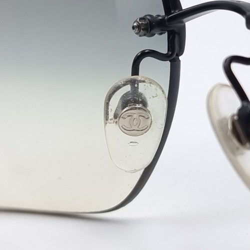 445 - Star Lot: A stunning pair of designer Chanel 4017-D black gradient rhinestone logo sunglasses, lense... 