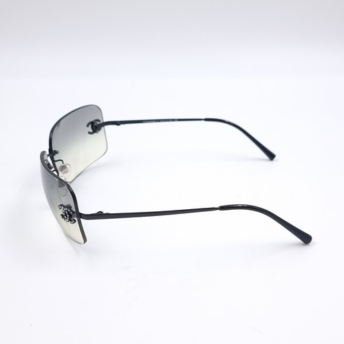 445 - Star Lot: A stunning pair of designer Chanel 4017-D black gradient rhinestone logo sunglasses, lense... 
