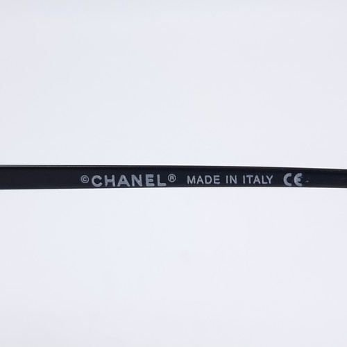 445 - Star Lot: A stunning pair of designer Chanel 4017-D black gradient rhinestone logo sunglasses, lense... 