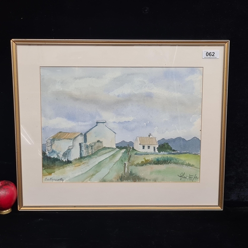 62 - An original watercolour on paper painting titled 'Ballyconneely'. Features an Irish countryside / ru... 