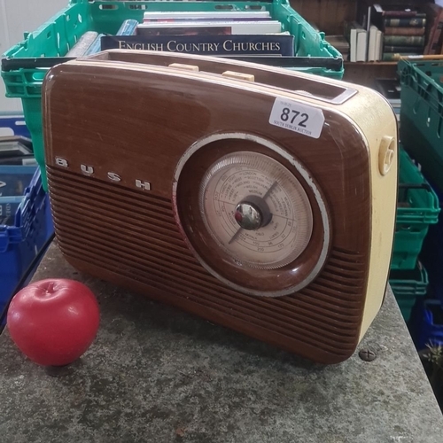 Bush TR82/B/Wood retro-style table radio, wood-effect plastic