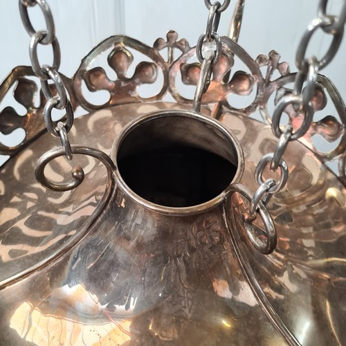 1222 - Super Star Lot: An exceptional antique Irish silver substantial religious sanctuary lamp, masterfull... 