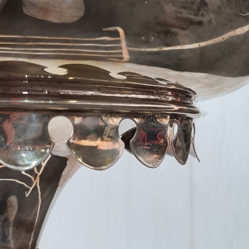 1222 - Super Star Lot: An exceptional antique Irish silver substantial religious sanctuary lamp, masterfull... 