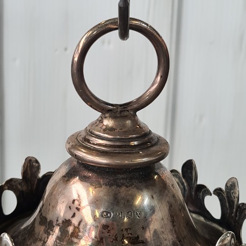 1222 - Super Star Lot: An exceptional antique Irish silver substantial religious sanctuary lamp, masterfull... 
