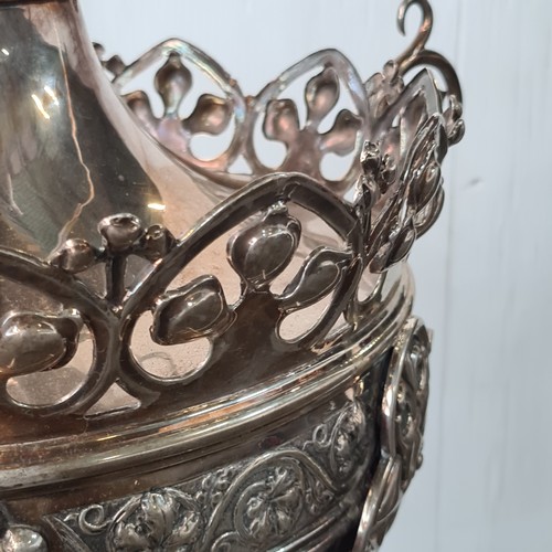 1222 - Super Star Lot: An exceptional antique Irish silver substantial religious sanctuary lamp, masterfull... 