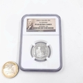 An encapsulated uncirculated NGC 2003 S Silver 25c Alabama PF 69