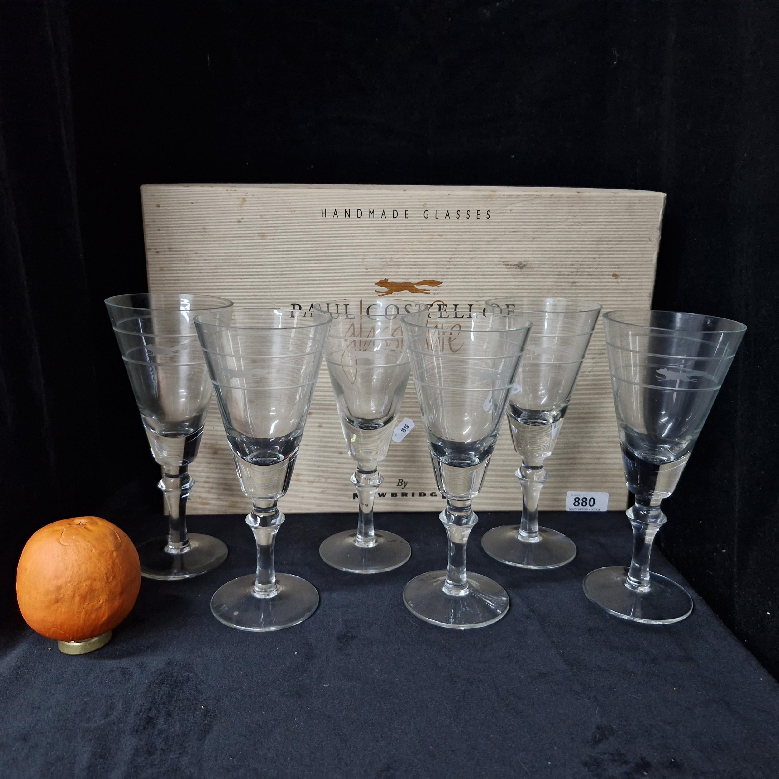 A set of six Paul Costelloe by Newbridge wine glasses with elegant