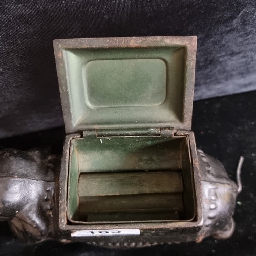 Star lot: A fabulous antique 1920s cast iron Elephant cigarette roller  dispenser. Tail rotates to tu