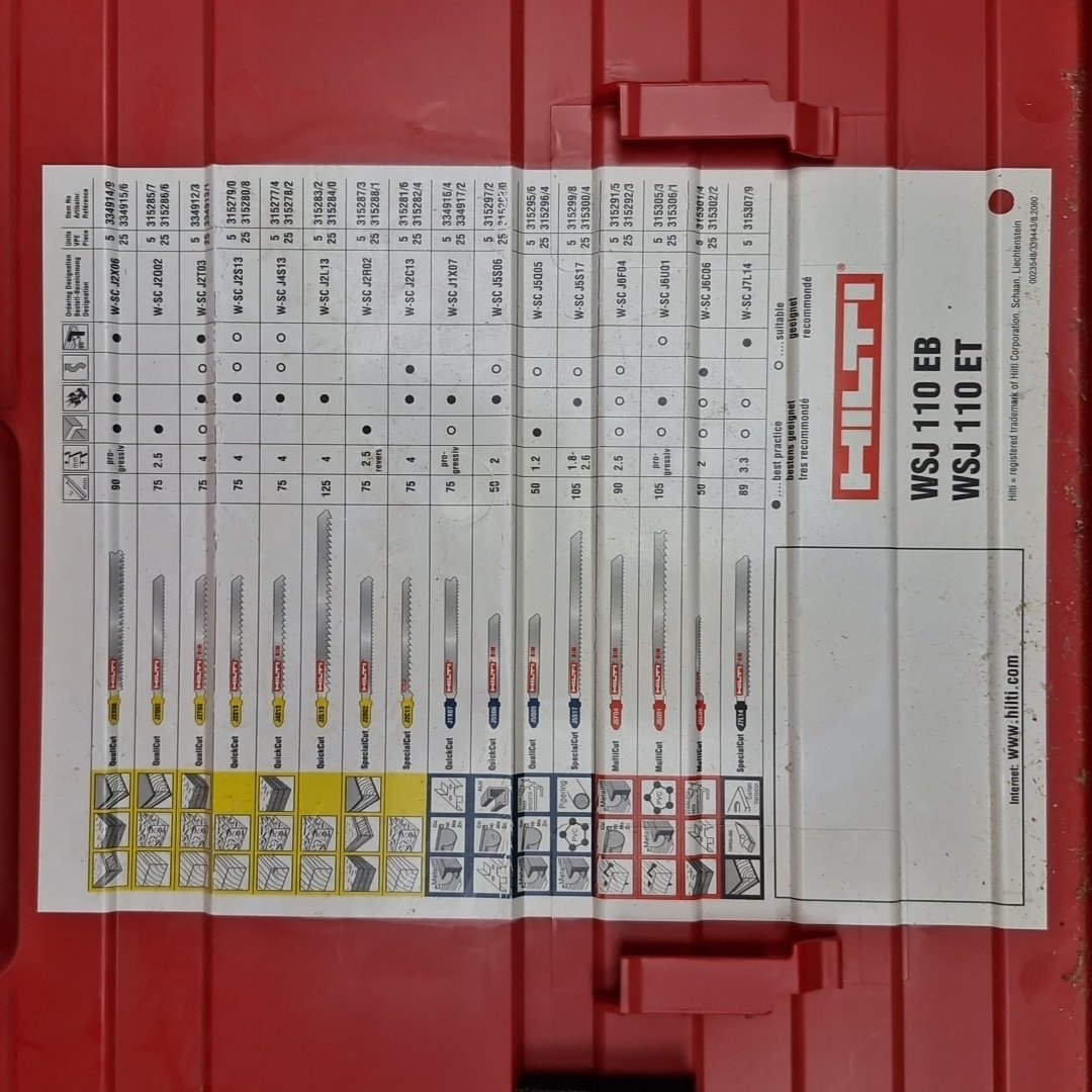 Star Lot : Hilti WSJ 110-ET 650 W corded jigsaw, variable speed 500 ...