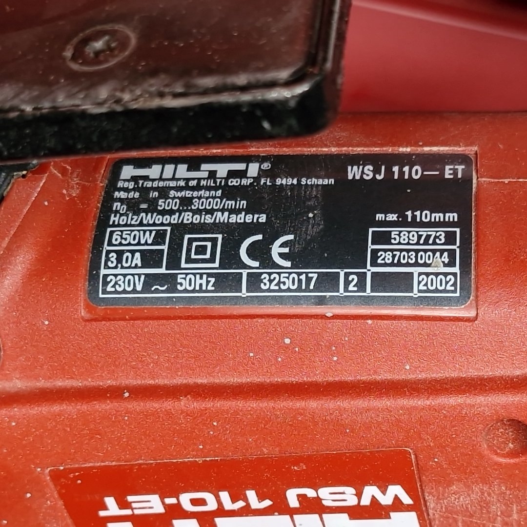 Star Lot : Hilti WSJ 110-ET 650 W corded jigsaw, variable speed 500 ...