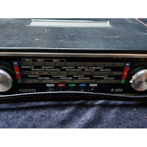 Group of three vintage radios: Roberts R707 portable transistor ...