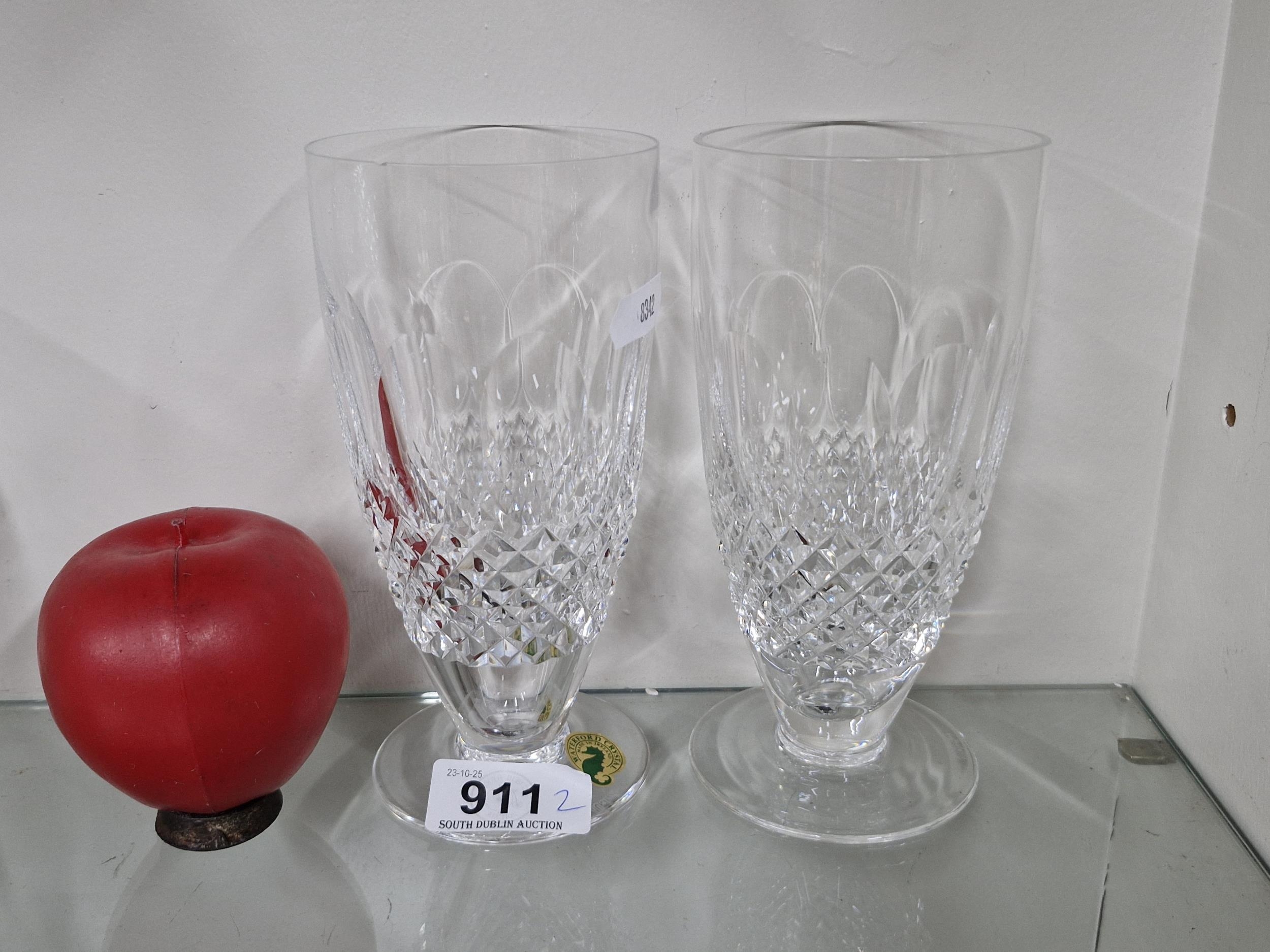 Two Waterford Crystal glasses in the Colleen pattern. One glass with ...