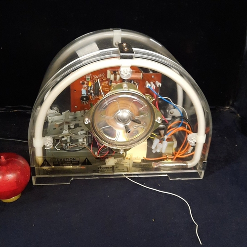 Transparent acrylic “Hypersonic” arch-shaped radio , cassette tape ...