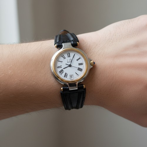 20 - Super Star Lot : A fabulous original Dunhill Tow Tone Gold Londoninium Gents Swiss quartz watch set ... 