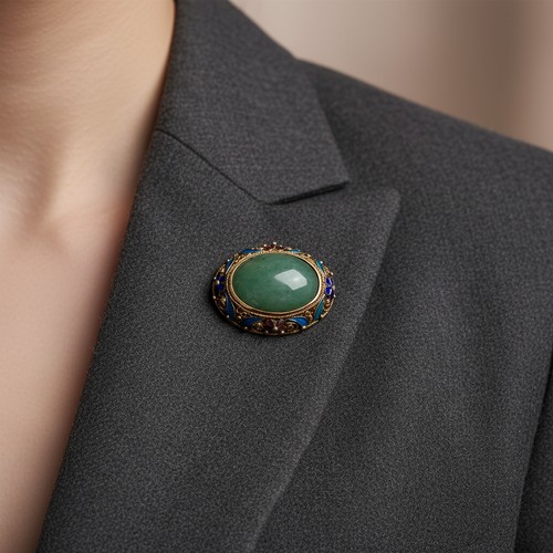 29 - A nice example of an antique enameled brooch. Marked Silver. Weight - 12. 8 grams. Pin intact.