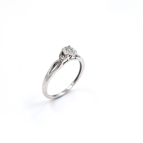 2 - Star Lot : A super  Diamond Solitaire nine carat gold ring. Size - O, Weight - 1.74 grams. Approx. E... 