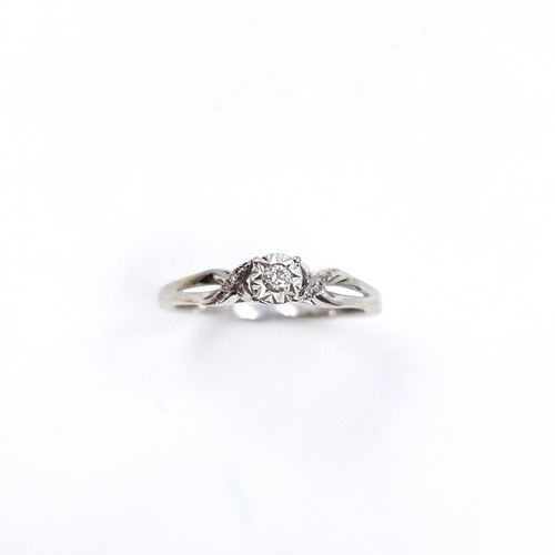 2 - Star Lot : A super  Diamond Solitaire nine carat gold ring. Size - O, Weight - 1.74 grams. Approx. E... 