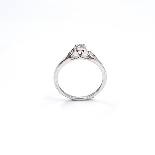 2 - Star Lot : A super  Diamond Solitaire nine carat gold ring. Size - O, Weight - 1.74 grams. Approx. E... 