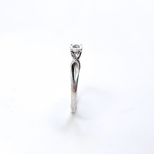 2 - Star Lot : A super  Diamond Solitaire nine carat gold ring. Size - O, Weight - 1.74 grams. Approx. E... 