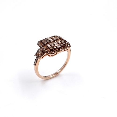 5 - An impressive nine carat gold large  Diamond Cluster ring. Est weight of Diamond - 0.5 carats, Size ... 