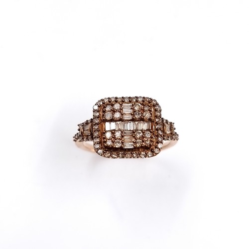5 - An impressive nine carat gold large  Diamond Cluster ring. Est weight of Diamond - 0.5 carats, Size ... 