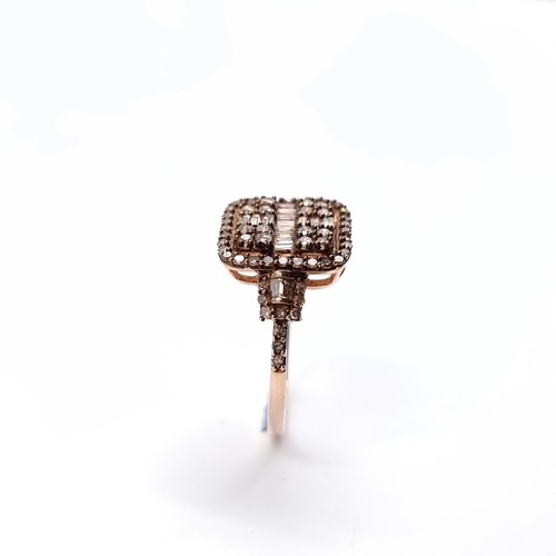 5 - An impressive nine carat gold large  Diamond Cluster ring. Est weight of Diamond - 0.5 carats, Size ... 