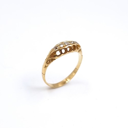 52 - An antique Diamond ring. Size - J 1/2, Weight - 1.92 grams.