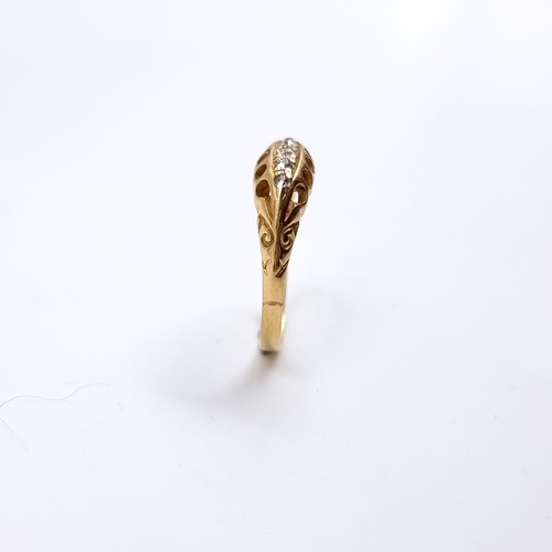 52 - An antique Diamond ring. Size - J 1/2, Weight - 1.92 grams.