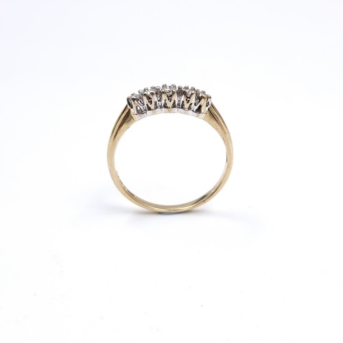 39 - A pretty Diamond set half eternity ring set in nine carat gold 375. Ring Size - O 1/2, Weight - 1.61... 