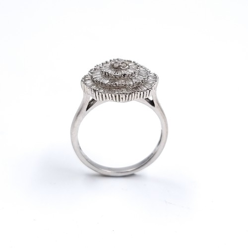 31 - Star Lot : A Stunning Large Diamond spray set ring. Est Weight of Diamonds - 0.45 carats, Size - T. ... 