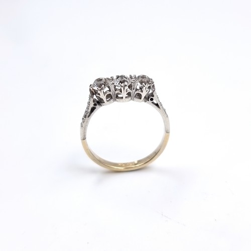 11 - A nine carat gold / Silver gem set ring. Size - O, Weight - 2.1 grams.