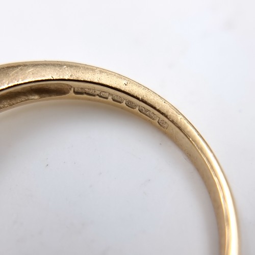 10 - Star Lot : A nine carat gold Emerald and Diamond set ring. Size - P/Q, Weight - 3 grams.