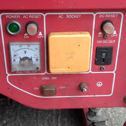 Red metal 1100 W portable petrol generator, model SMK36GEN by ...