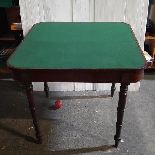 Star Lot : A stunning antique rectangular mahogany fold-over card table ...