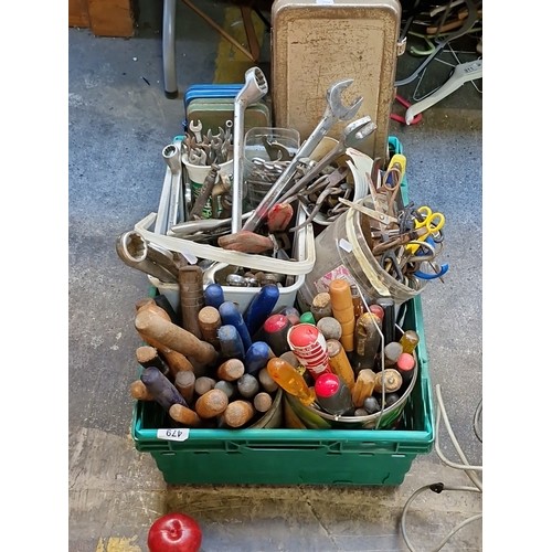A huge Collection of assorted hand tools including spanners, wrenches ...