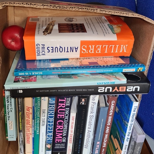 Box of assorted reference and popular interest books, including Miller ...