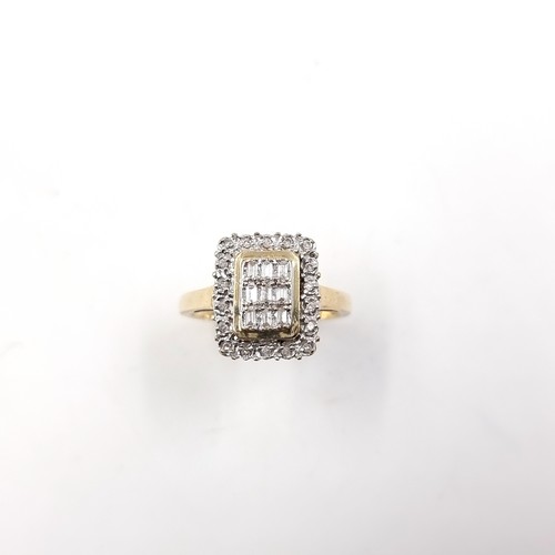 14 - Super Star Lot: A fine Diamond panel ring set in nine carat gold. Estimated weight of Diamonds - O.5... 