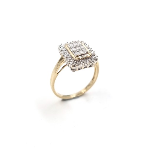14 - Super Star Lot: A fine Diamond panel ring set in nine carat gold. Estimated weight of Diamonds - O.5... 