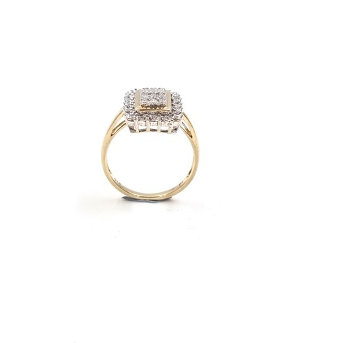 14 - Super Star Lot: A fine Diamond panel ring set in nine carat gold. Estimated weight of Diamonds - O.5... 