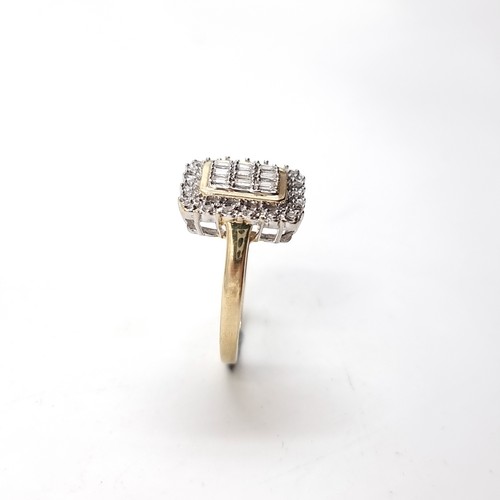 14 - Super Star Lot: A fine Diamond panel ring set in nine carat gold. Estimated weight of Diamonds - O.5... 