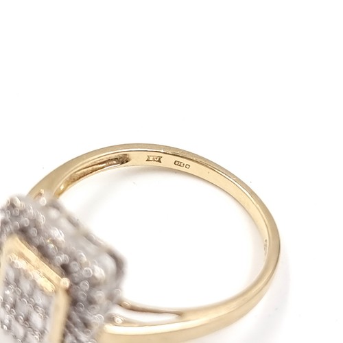 14 - Super Star Lot: A fine Diamond panel ring set in nine carat gold. Estimated weight of Diamonds - O.5... 