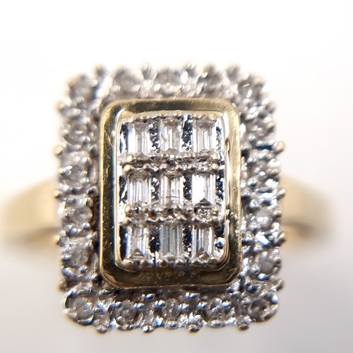 14 - Super Star Lot: A fine Diamond panel ring set in nine carat gold. Estimated weight of Diamonds - O.5... 