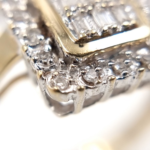 14 - Super Star Lot: A fine Diamond panel ring set in nine carat gold. Estimated weight of Diamonds - O.5... 