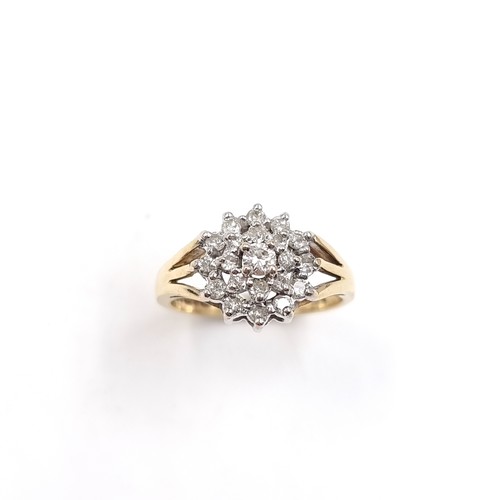 4 - Star Lot: An outstanding Diamond cluster ring. Estimated size of carats - 0.5 carats.  Size - M, Wei... 