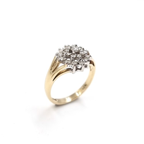 4 - Star Lot: An outstanding Diamond cluster ring. Estimated size of carats - 0.5 carats.  Size - M, Wei... 