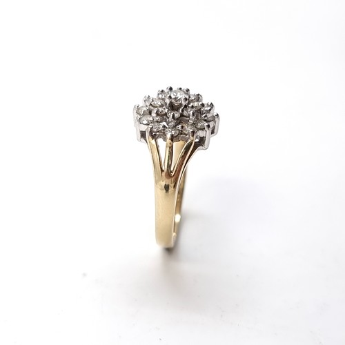4 - Star Lot: An outstanding Diamond cluster ring. Estimated size of carats - 0.5 carats.  Size - M, Wei... 