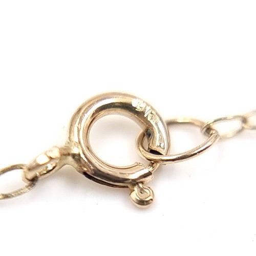 23 - A five Emerald gemstone pendant necklace set in nine carat gold. Weight - 1.75 grams. Please note, t... 