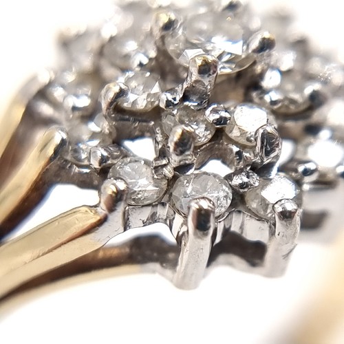 4 - Star Lot: An outstanding Diamond cluster ring. Estimated size of carats - 0.5 carats.  Size - M, Wei... 